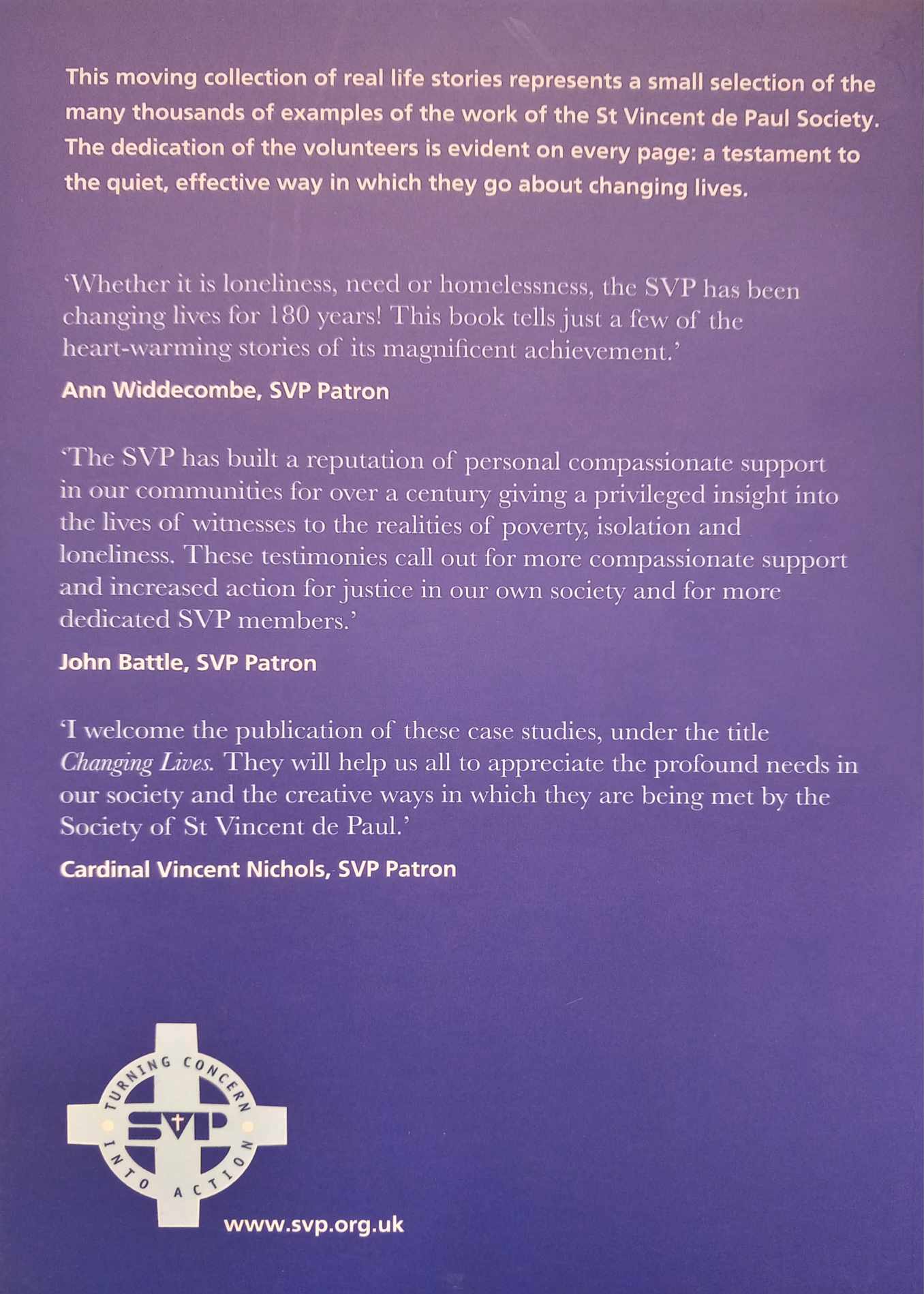 Changing Lives. Inspirational stories celebrating St Vincent de Paul Society