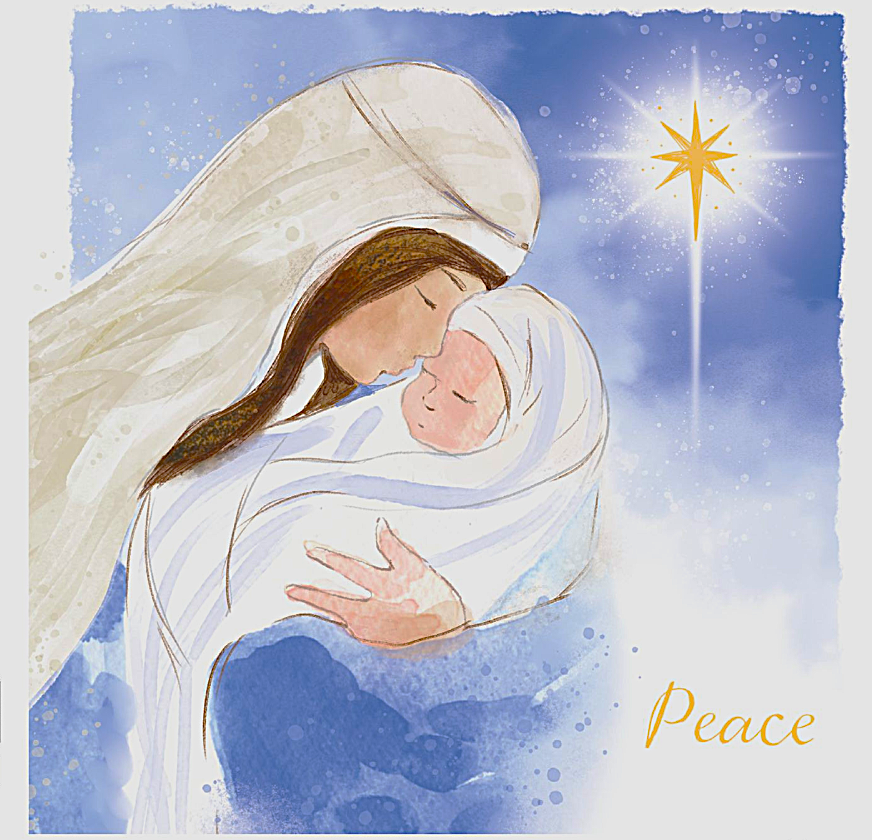 Madonna and child. 2025 design. 10 cards plus envelopes.