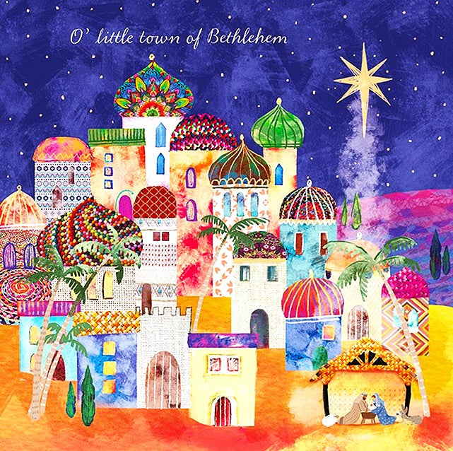 Patchwork Bethlehem. 2025 design. 10 cards plus envelopes.