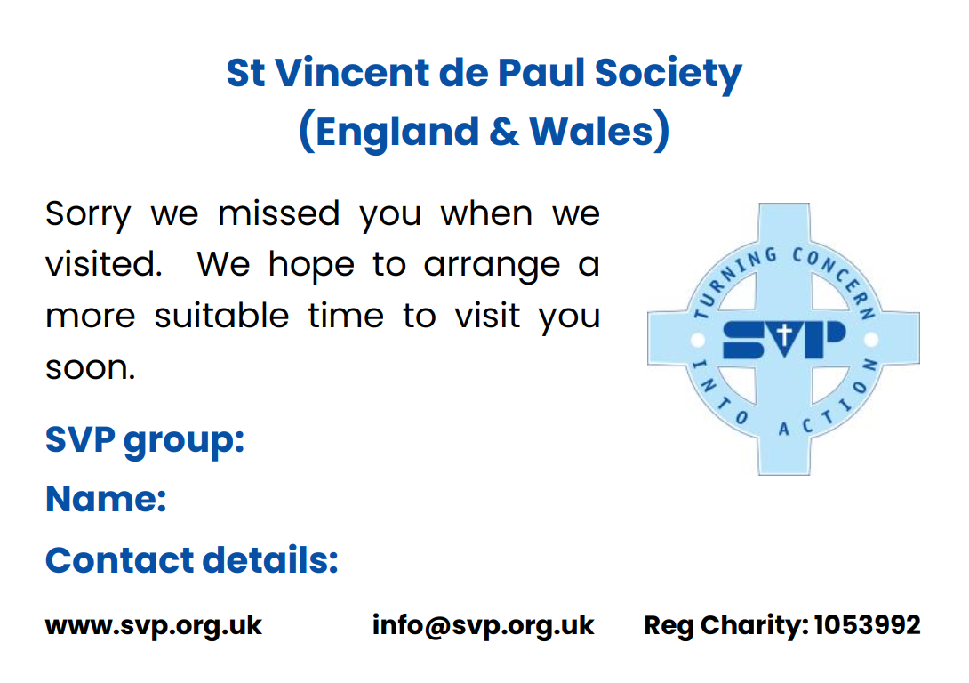 Sorry we missed you cards (£1 for 25 cards)