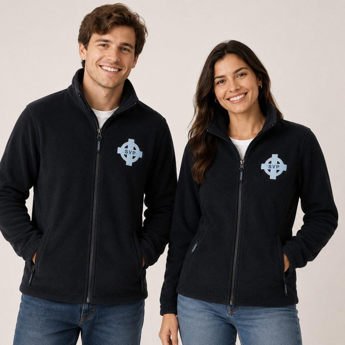 SVP Branded unisex Navy blue Fleece Jacket