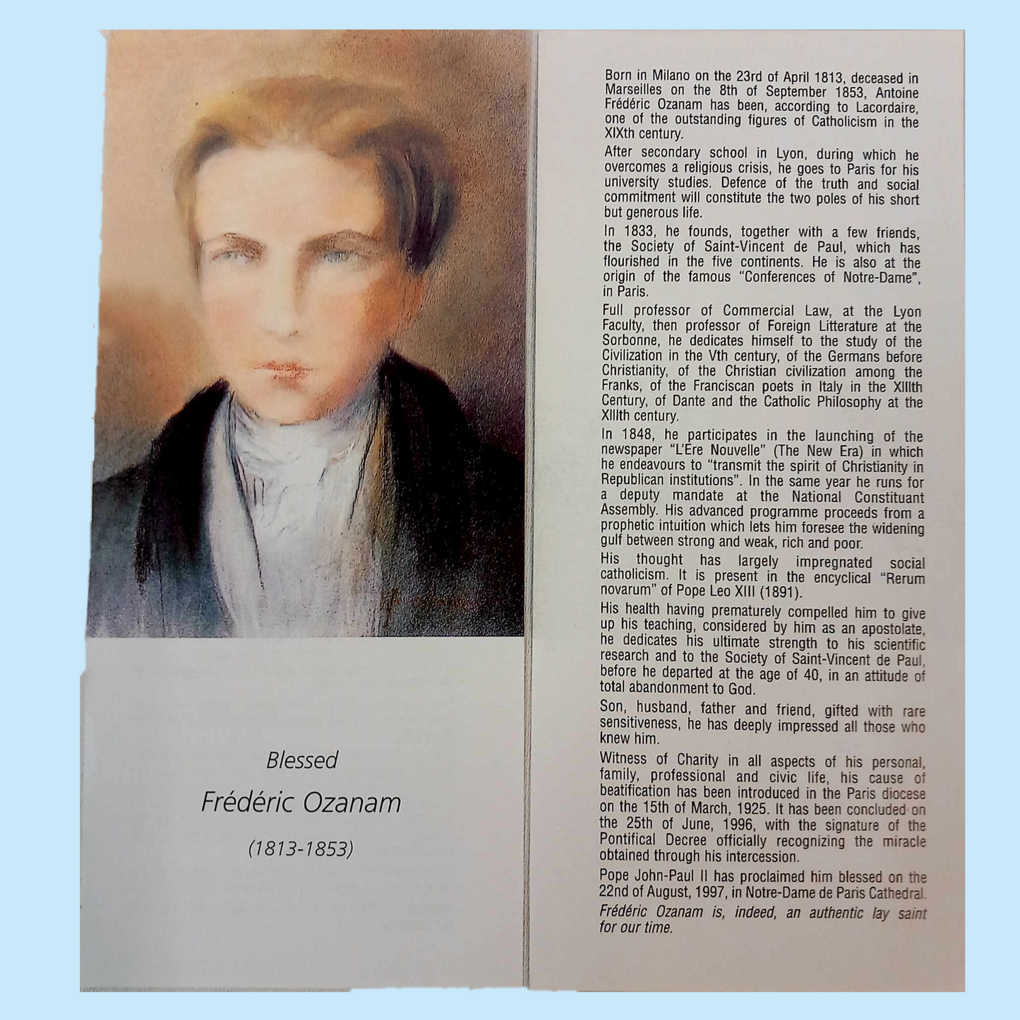 Blessed Frédéric Ozanam Biography Leaflet (20 per pack)