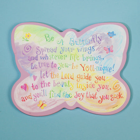 Wood Prayer Plaque/Be a Butterfly