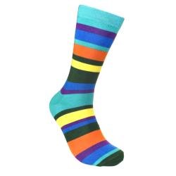 Bamboo Socks Stripes with Teal Top Shoe Size UK 7-11 Mens