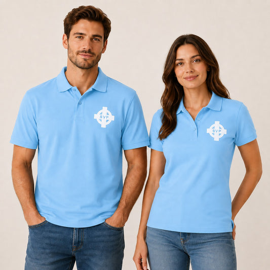 SVP Branded unisex sky blue Polo Shirt