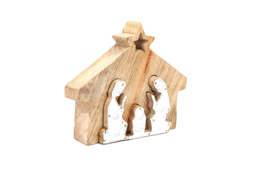 Nativity House Puzzle Decoration - Small