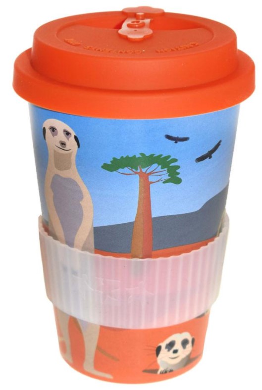 Reusable Travel Mug - Meerkats (Eco Biodegradable Rice Husk)