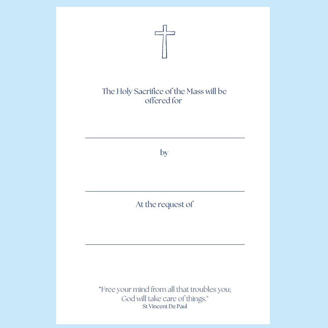 SVP Mass cards. (Pack of 5)