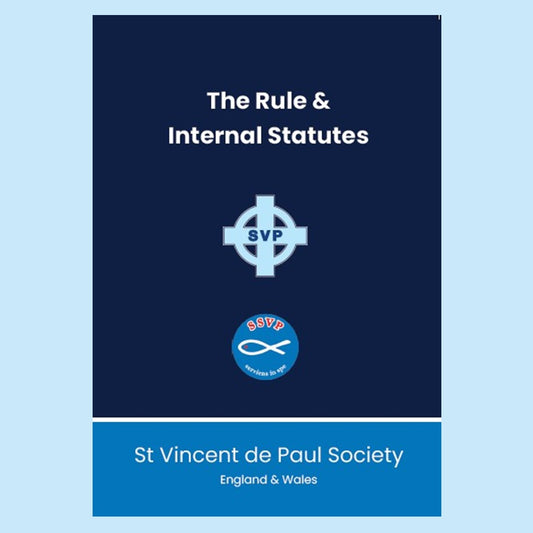 England and Wales SVP Statutes (printed booklet) with opening & closing prayers (without the International Rule). Replacement of the Rule Book.